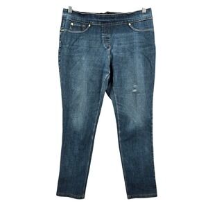 Nygard Blue Pullon Stretch Skinny Taper Denim Jeans Bottoms Pants Large 14 16